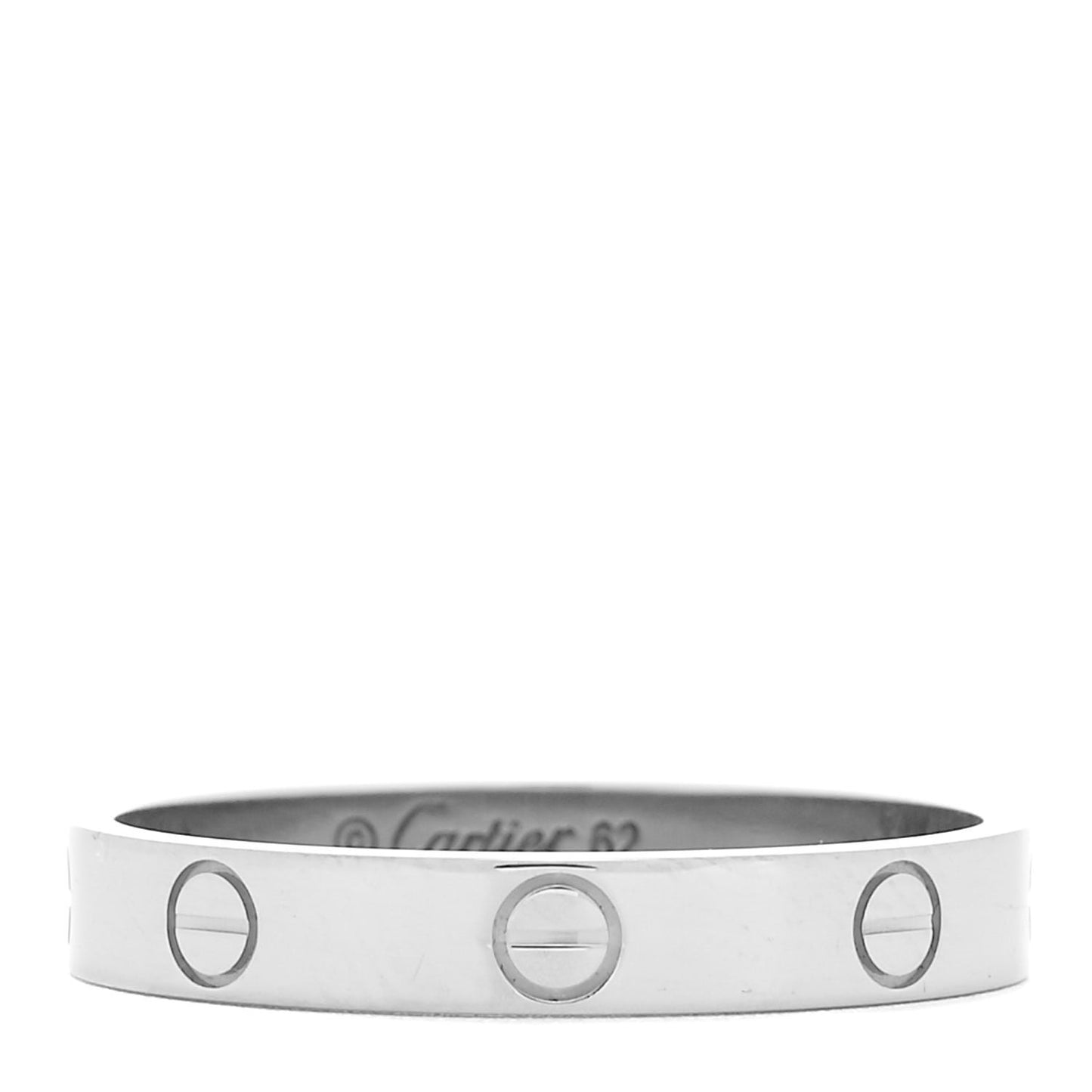 18K White Gold 3.5mm LOVE Wedding Band Ring 62 10
