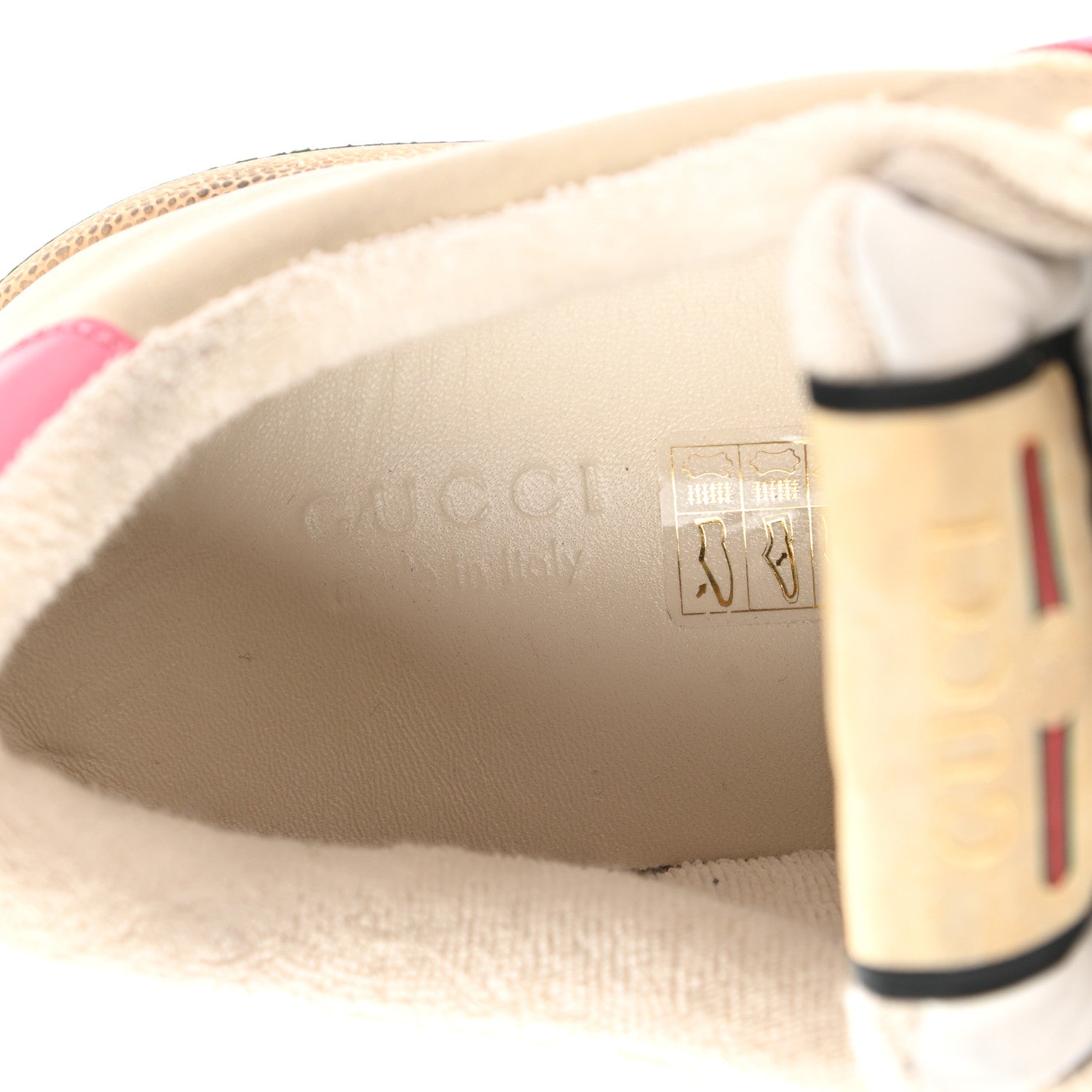 Gucci GG Monogram Nubuck Web Womens Screener Sneakers 39 New Sand Dusty Milk Pink 8 of 10