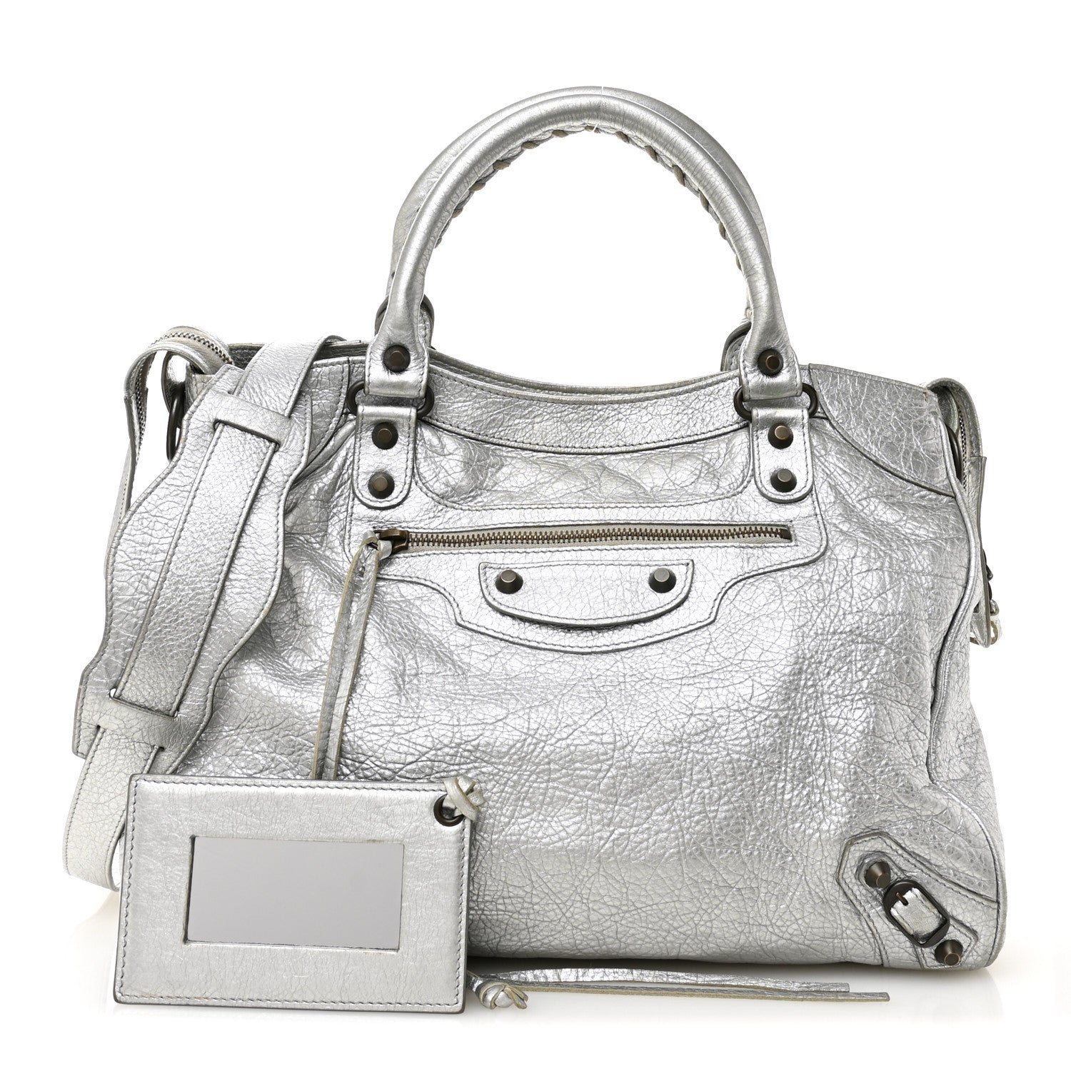 Balenciaga Metallic Agneau Classic Hardware Velo Gris Aluminum 3 of 11