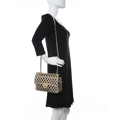 Chanel Metallic Lambskin Sea Through Flap Gold Black 2 of 12