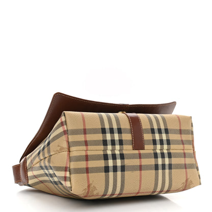 Burberry Haymarket Check Crossbody Messenger Bag Tan 4 of 14