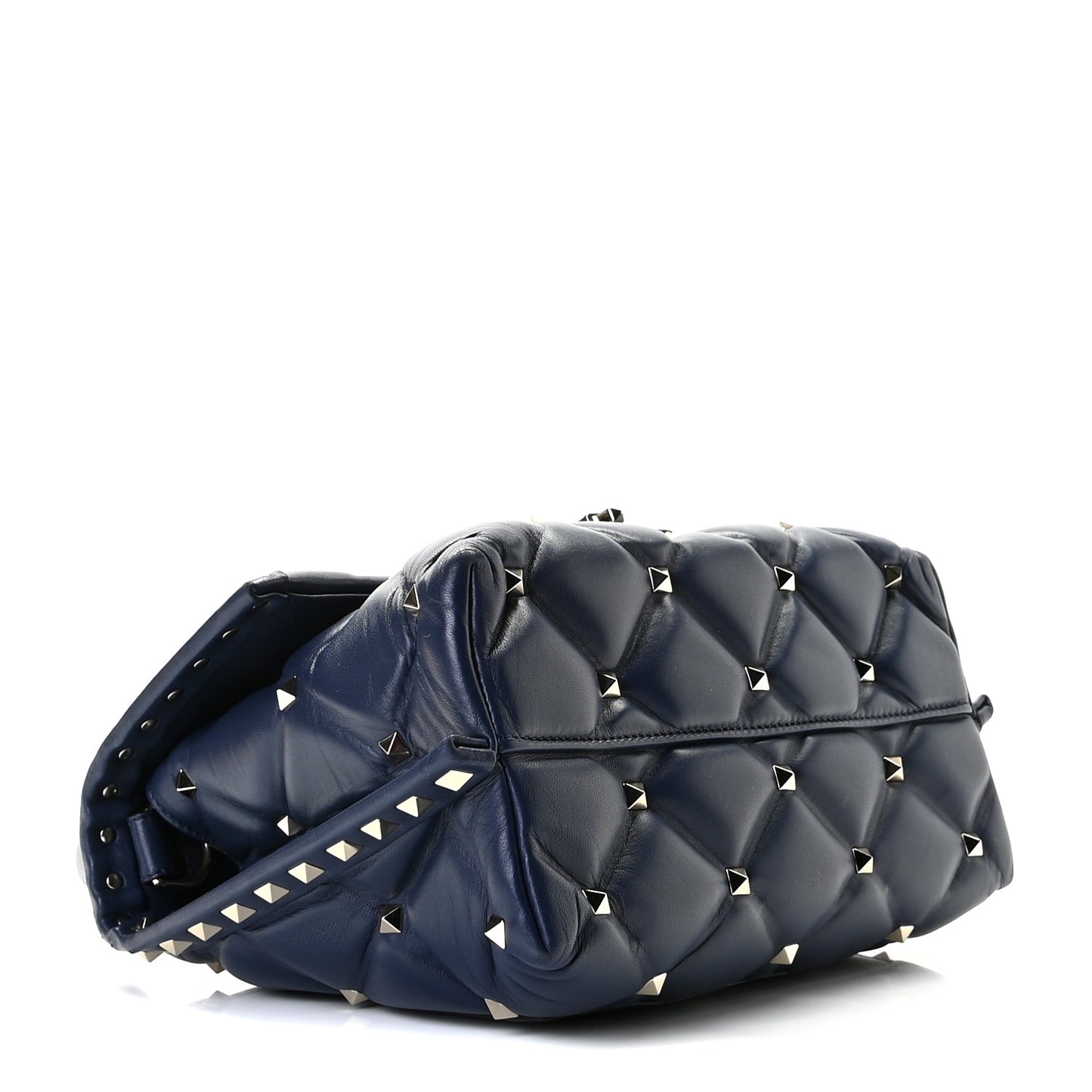 Lambskin VLTN Print Candystud Top Handle Bag Pure Blue