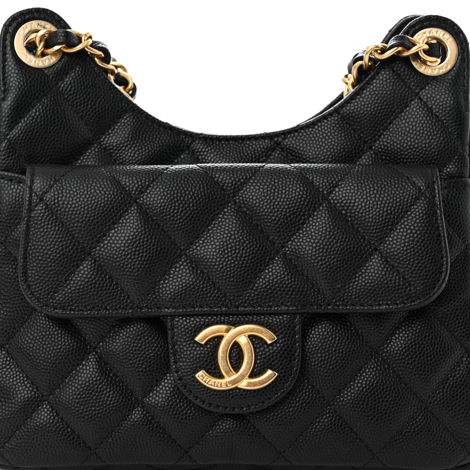 Chanel Caviar Quilted Small Wavy CC Hobo Black 9 of 12