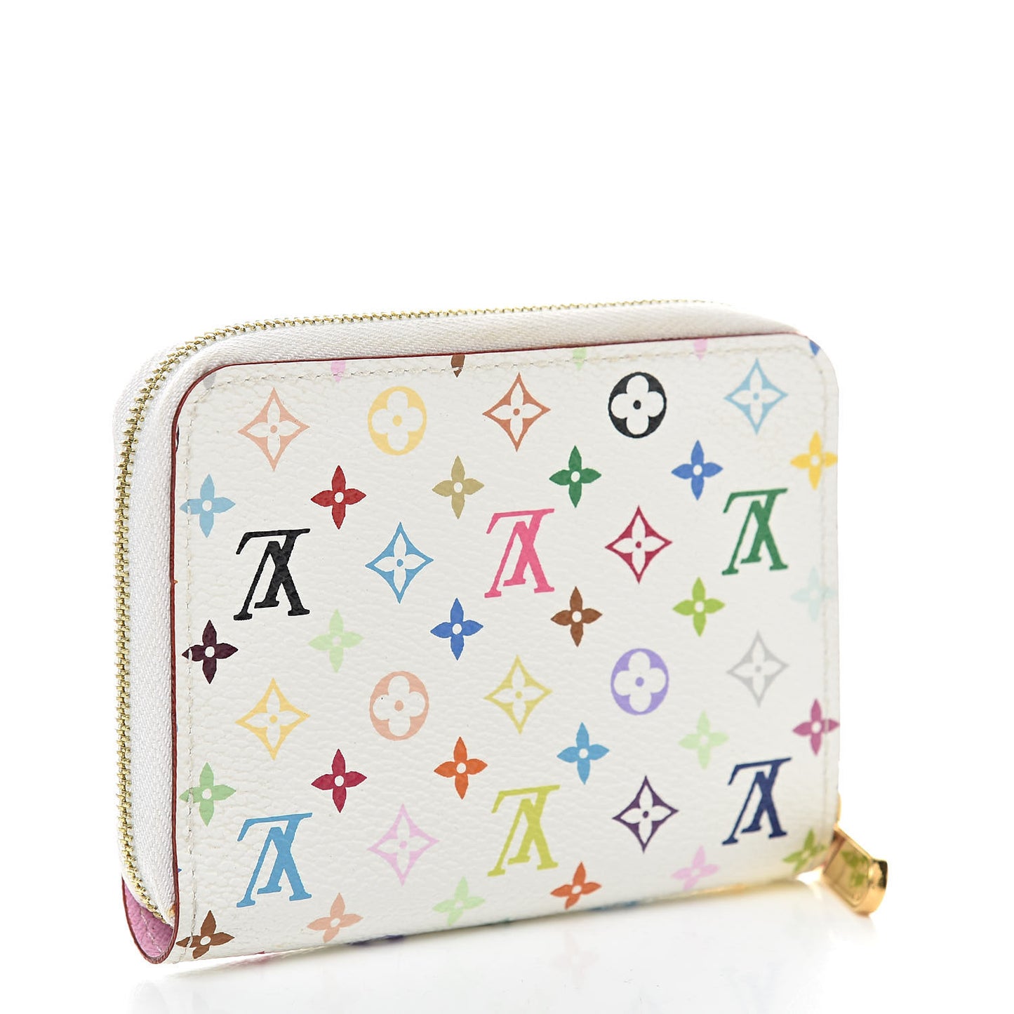 Monogram Multicolor Zippy Coin Purse Wallet White Litchi
