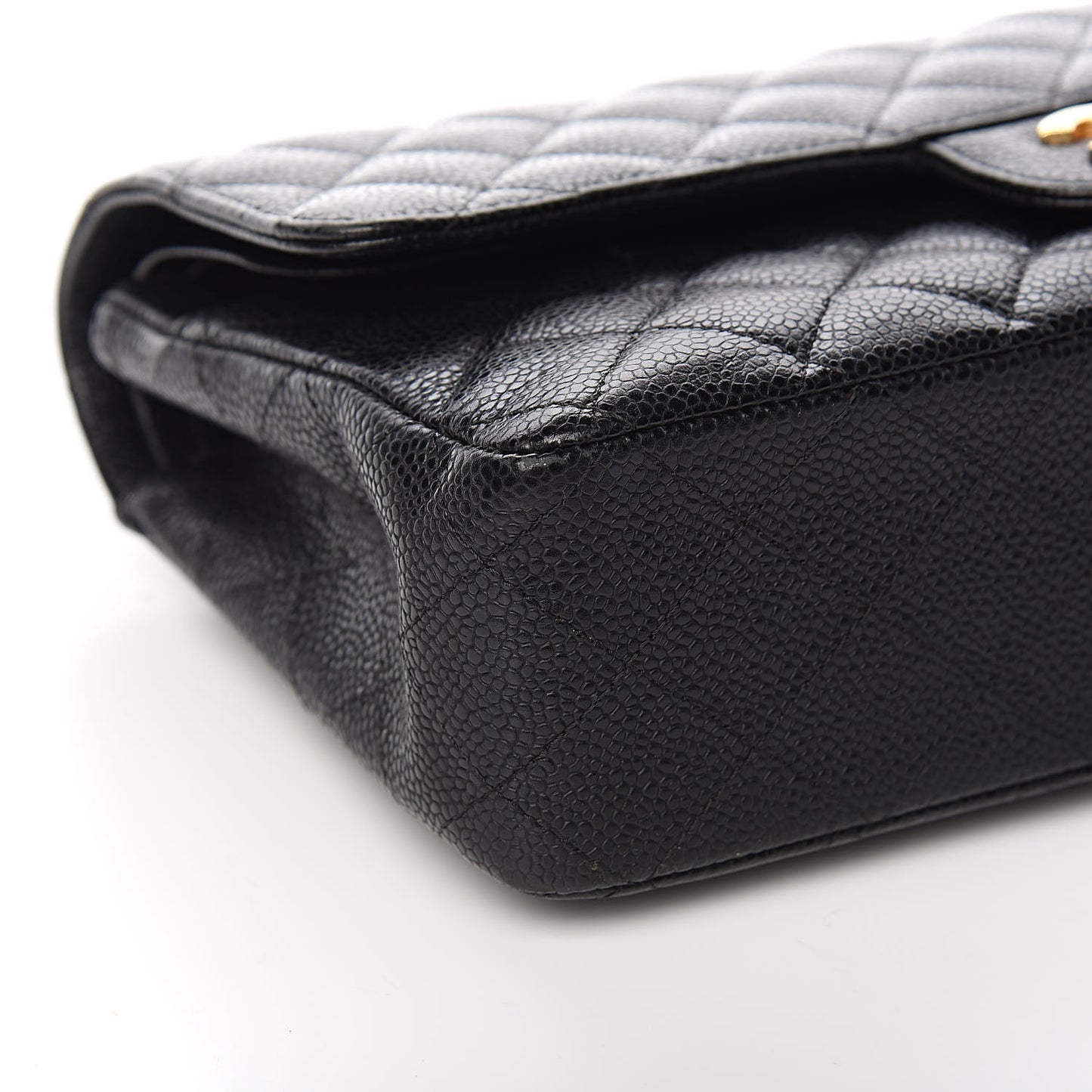 Caviar Quilted Medium Double Flap Black