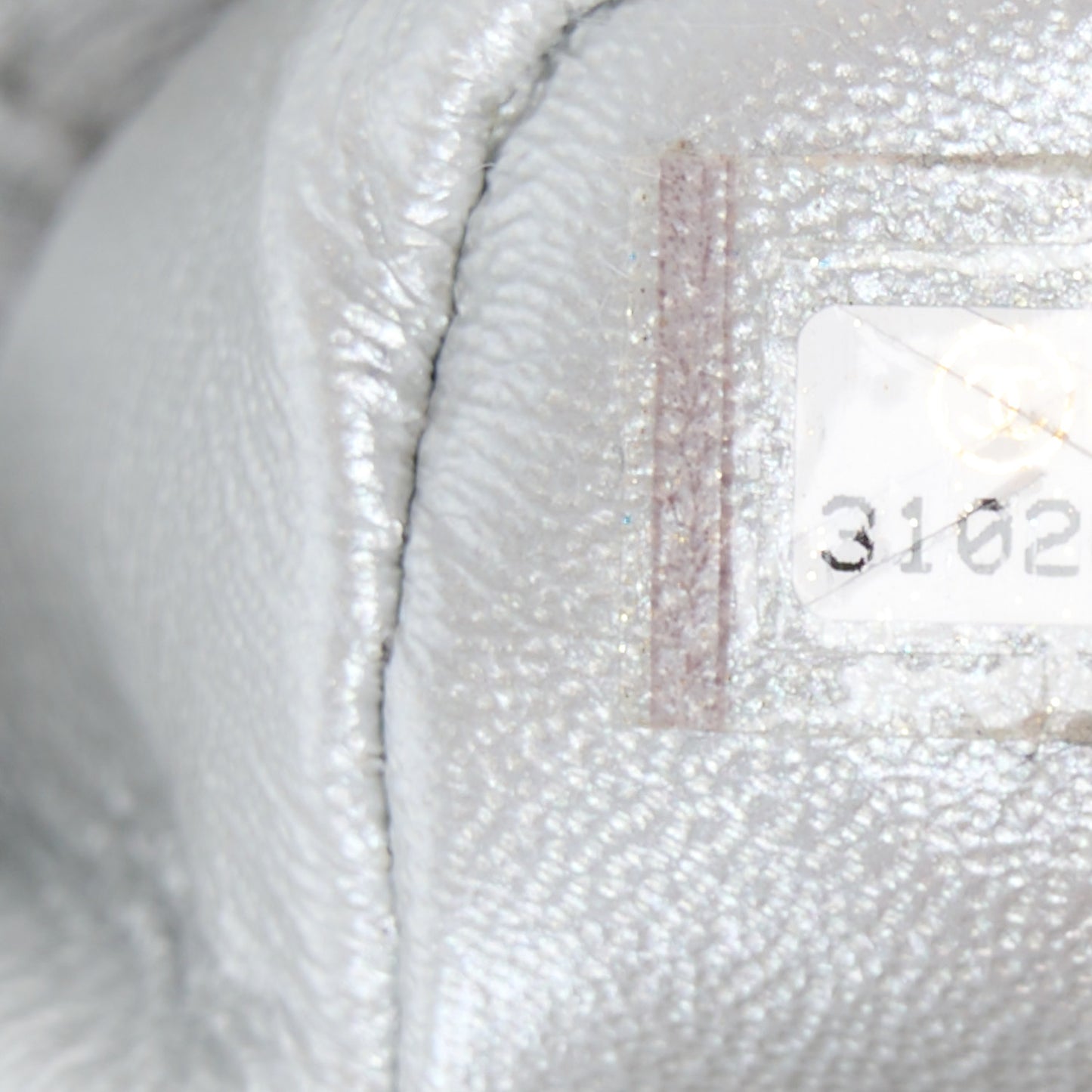Metallic Lambskin Quilted Mini Rectangular Flap Silver