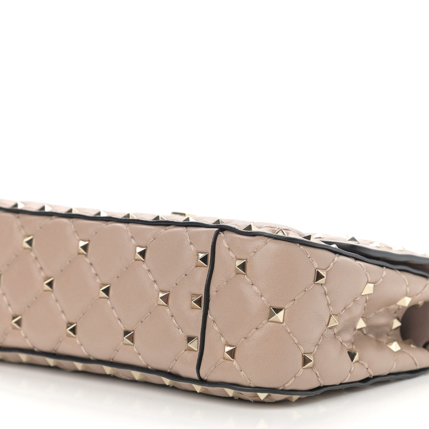 Nappa Small Rockstud Spike Shoulder Bag Poudre