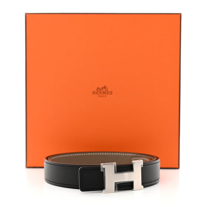 Hermes Swift Epsom 24mm Constance H Belt 80 32 Black Etoupe 10 of 10