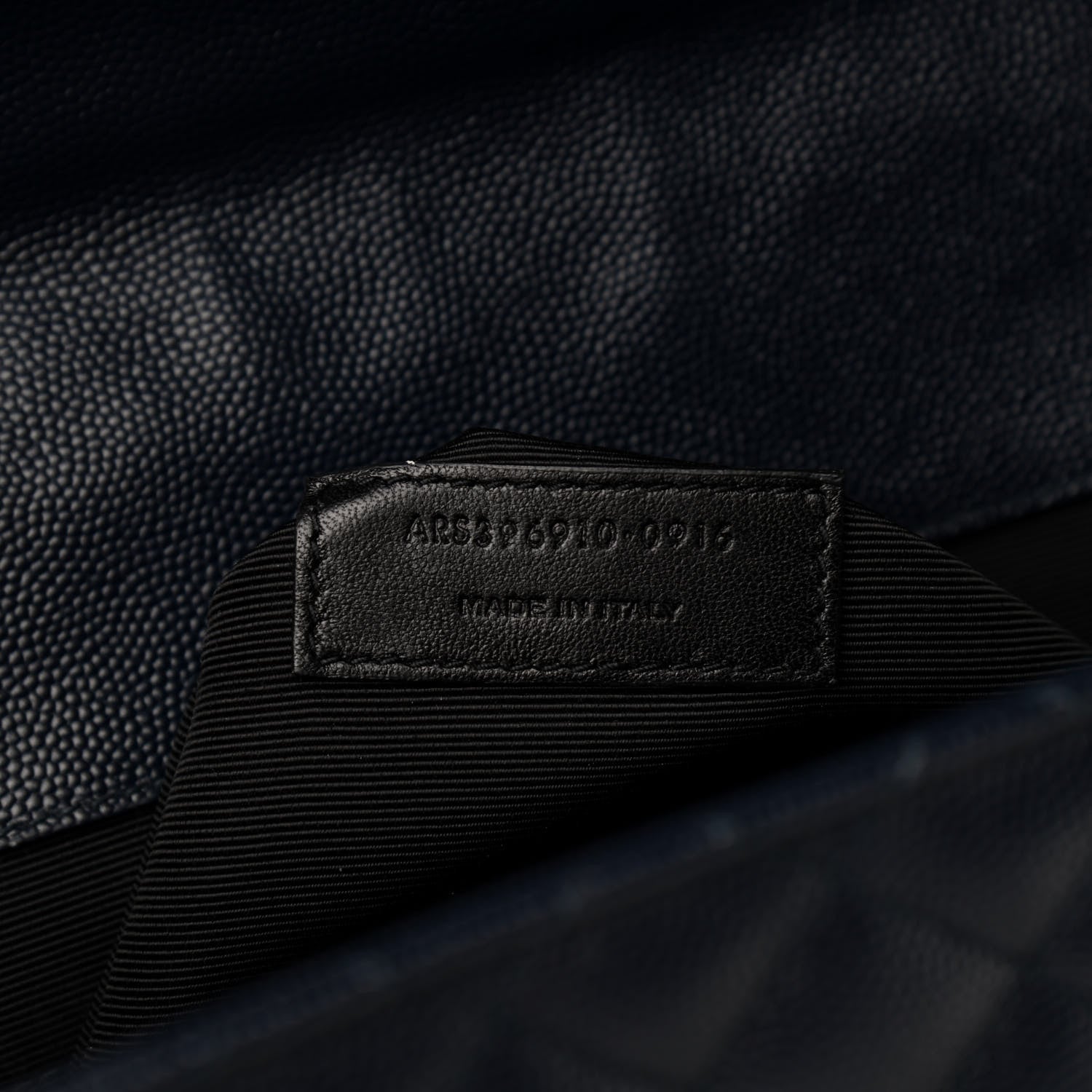 Saint Laurent Grain De Poudre Mixed Matelasse Large Triquilt Monogram Satchel Deep Marine 7 of 11