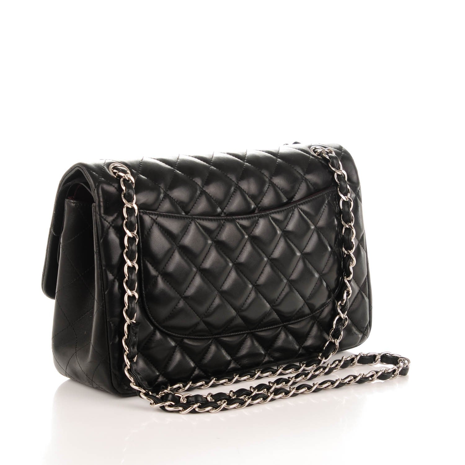 Chanel Lambskin Quilted Jumbo Double Flap Black 3 of 8