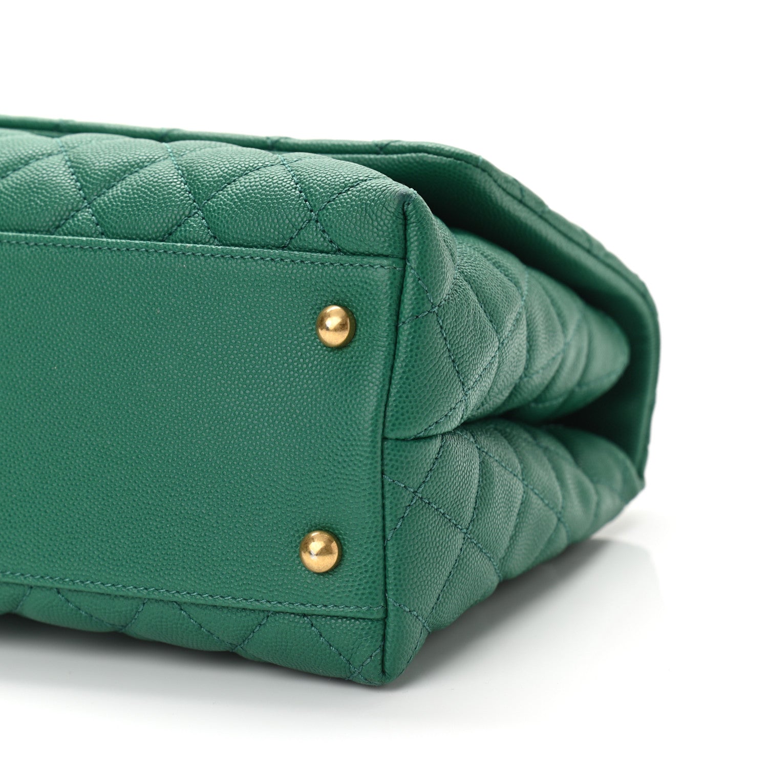 Chanel Caviar Quilted Small Coco Handle Flap Green 10 of 10