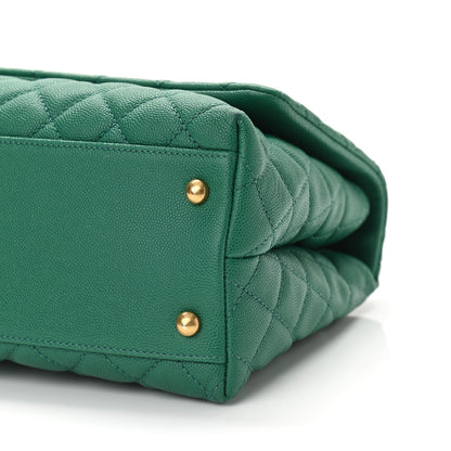 Chanel Caviar Quilted Small Coco Handle Flap Green 10 of 10