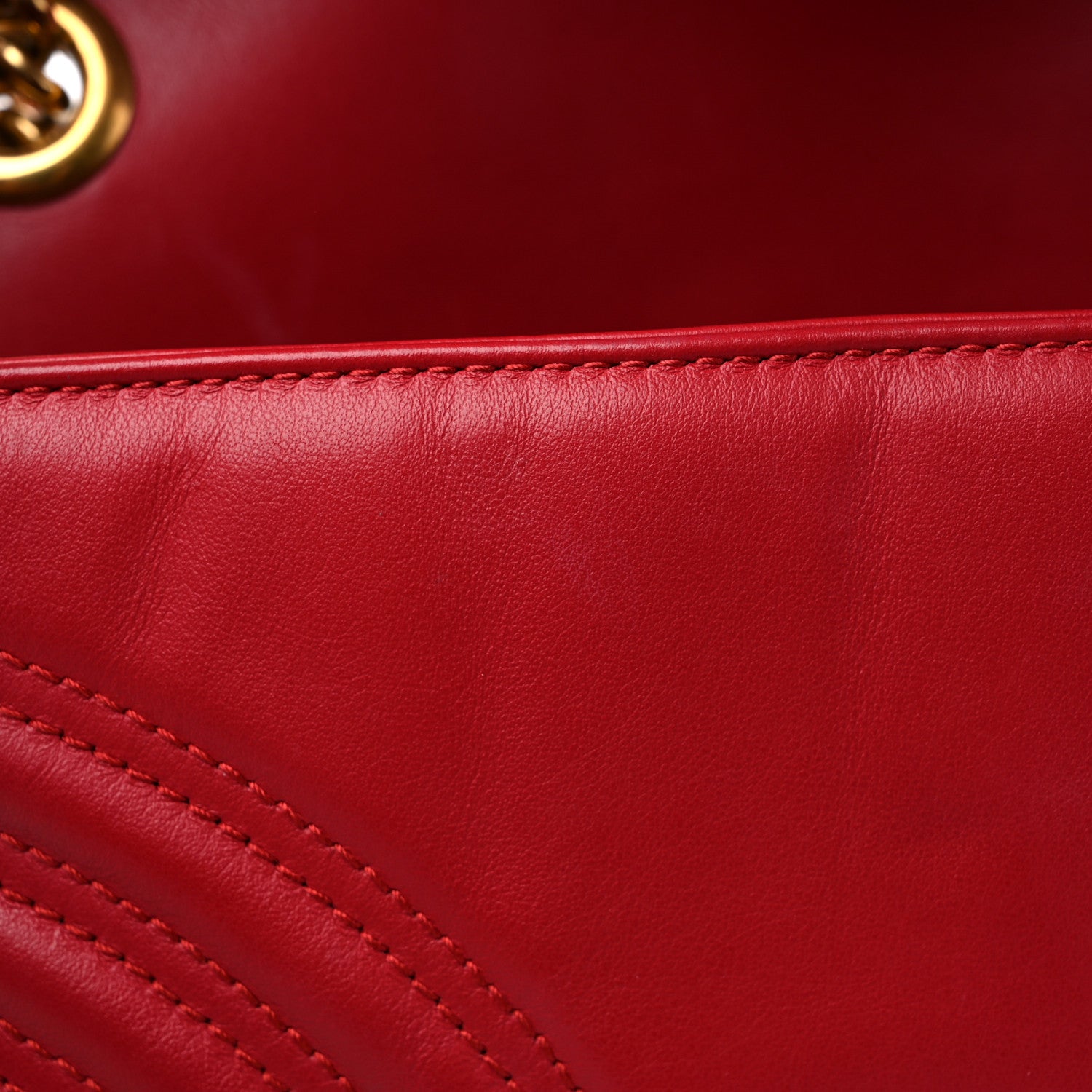 Gucci Calfskin Matelasse Small GG Marmont Shoulder Bag Hibiscus Red 15 of 20