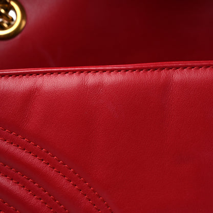 Gucci Calfskin Matelasse Small GG Marmont Shoulder Bag Hibiscus Red 15 of 20
