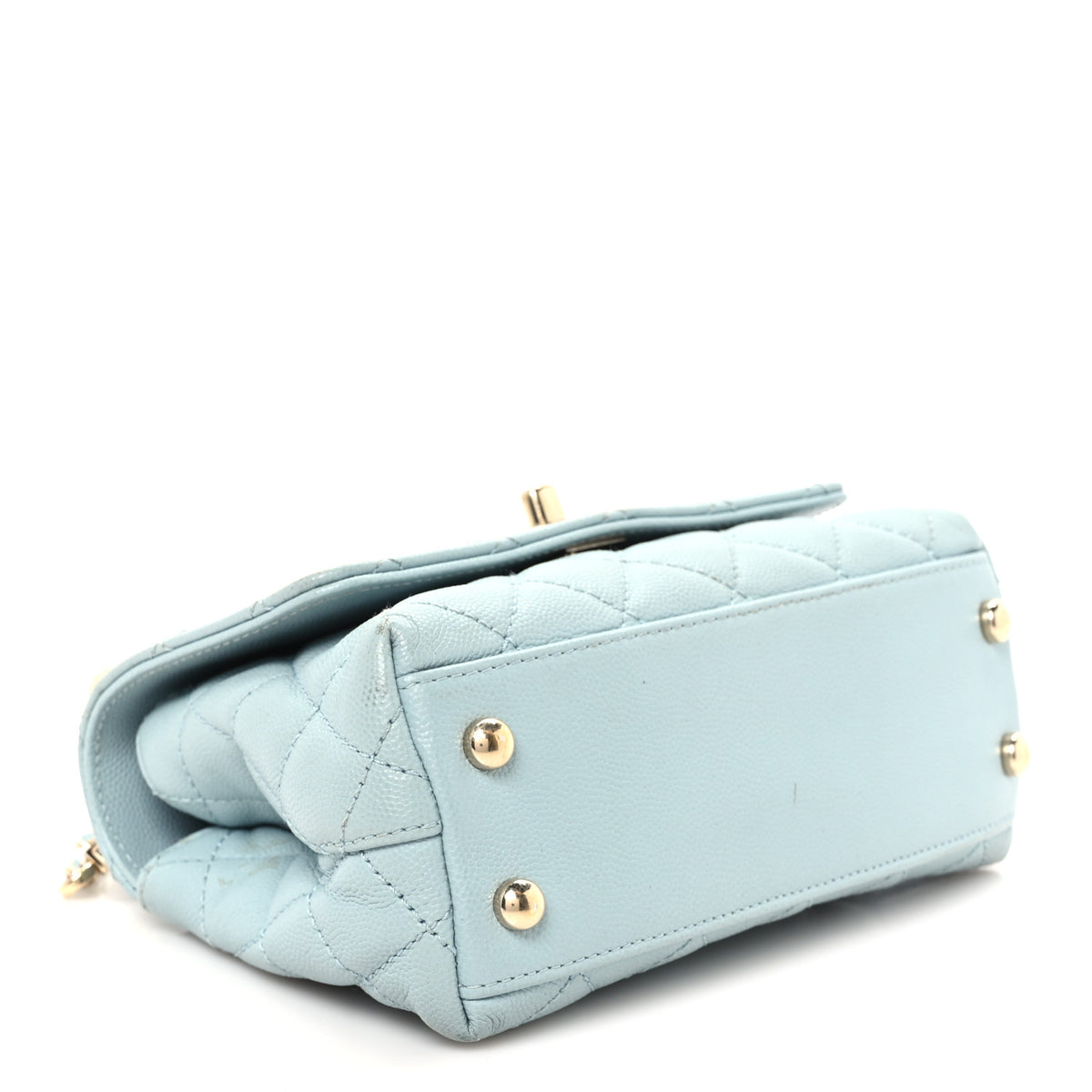 Caviar Quilted Extra Mini Coco Handle Flap Light Blue
