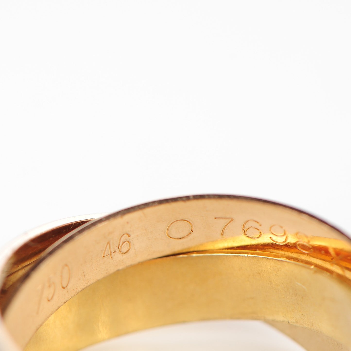 18K Pink Yellow White Gold Classic Trinity Ring 46 3.75