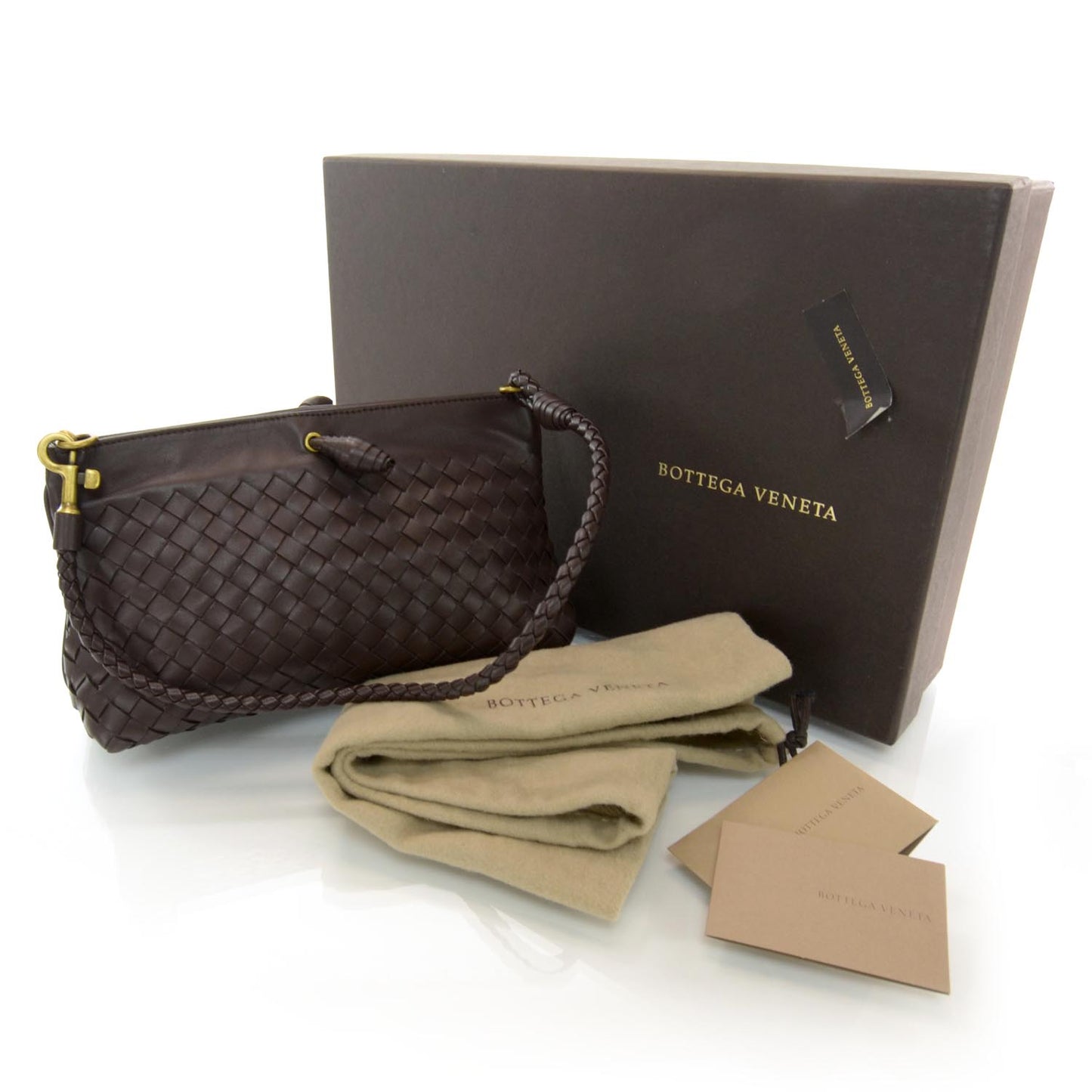 Nappa Intrecciato Mini Shoulder Bag Ebano