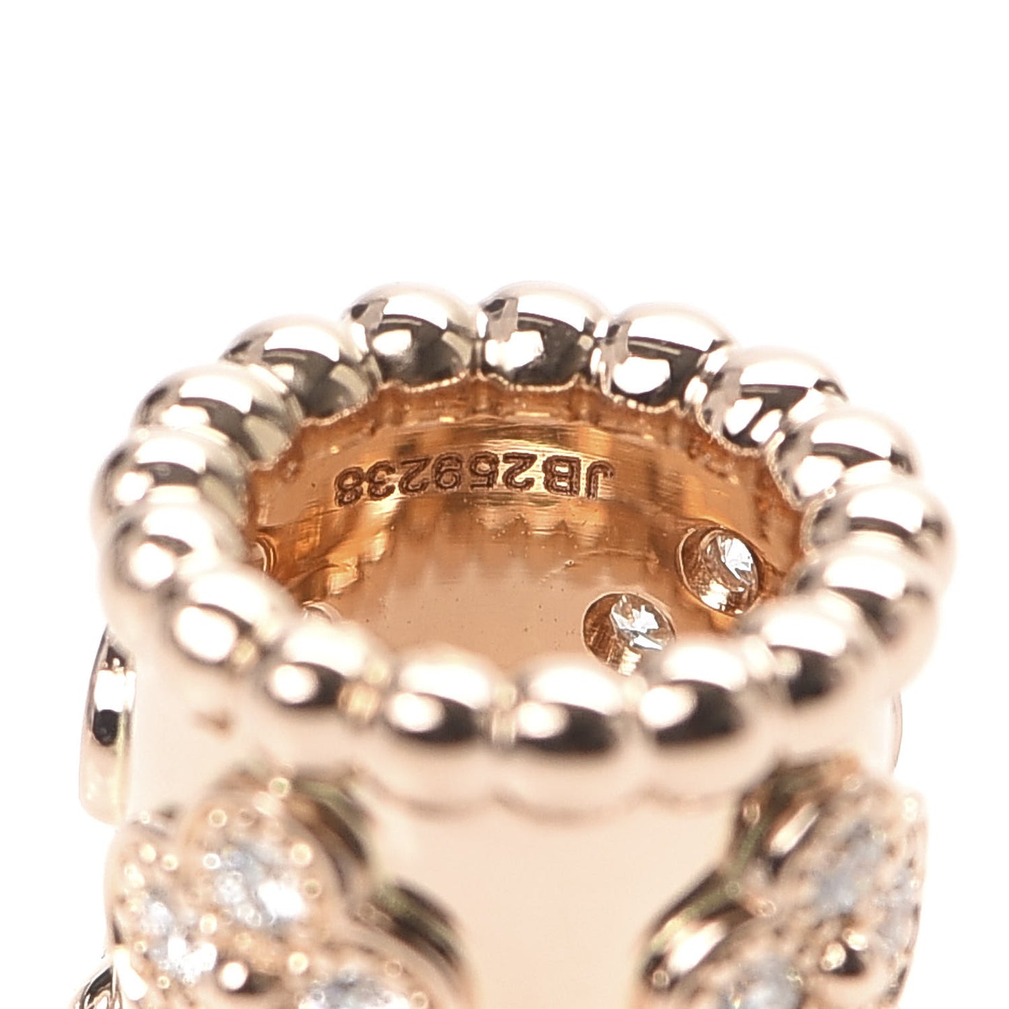 18K Rose Gold Diamond Perlee Clovers Pendant