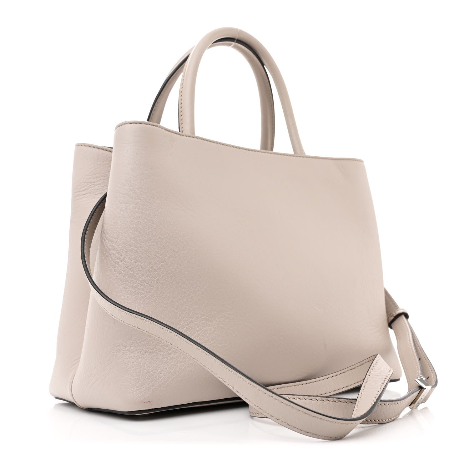 Fendi Vitello Dolce Studded Petite 2Jours Tote Grigio Polvere Multicolor 3 of 15