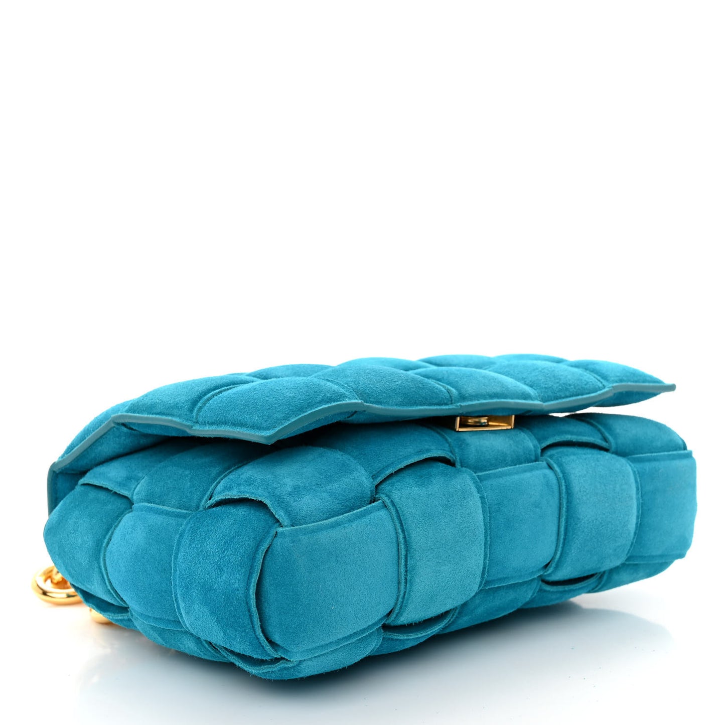 Suede Maxi Intrecciato Padded Chain Cassette Crossbody Bag Blaster