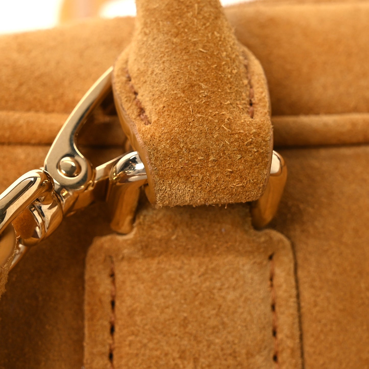Suede Padded Regular Arcadie Top Handle Bag Whiskey