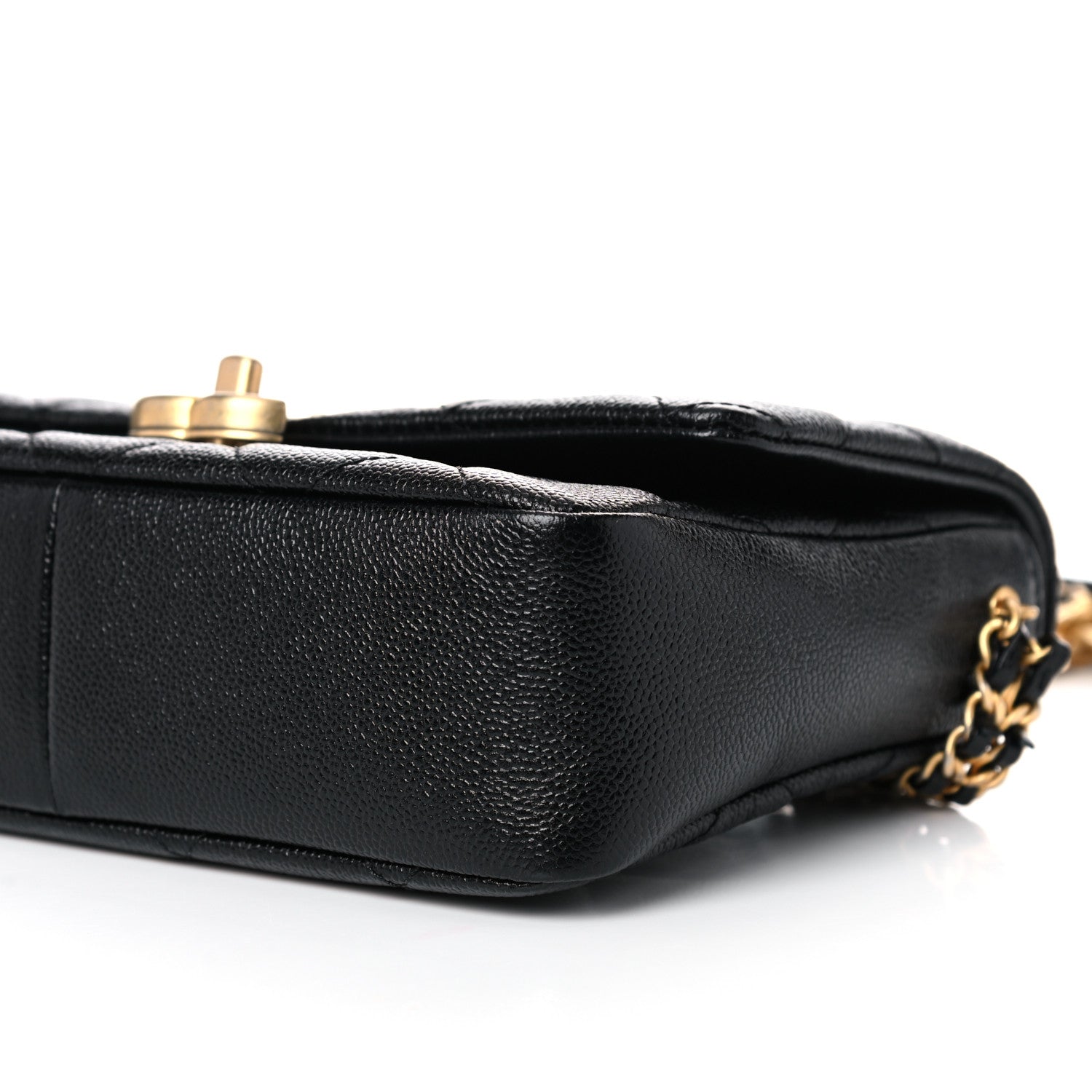 Chanel Shiny Caviar Quilted Small Chain Melody Flap Black 9 of 10