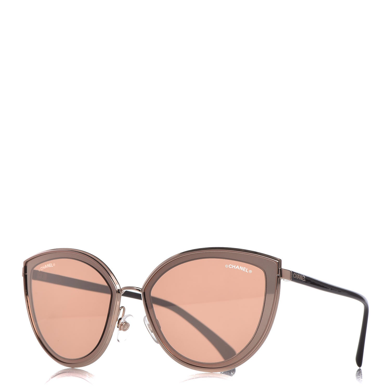 Chanel Metal Cat Eye Sunglasses 4222 Pink Gold 1 of 8