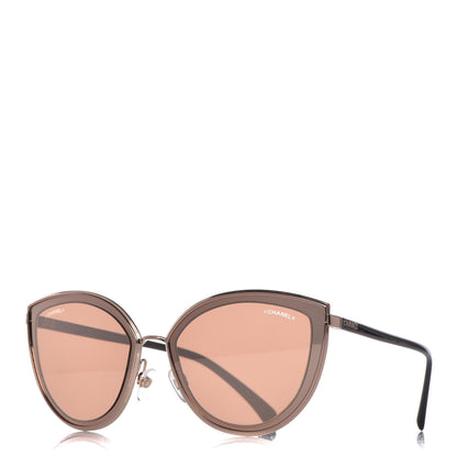 Chanel Metal Cat Eye Sunglasses 4222 Pink Gold 1 of 8