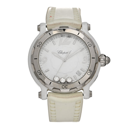 Chopard Stainless Steel Rubber 3 Floating Diamond 38mm Happy Sport Watch White 1 of 5