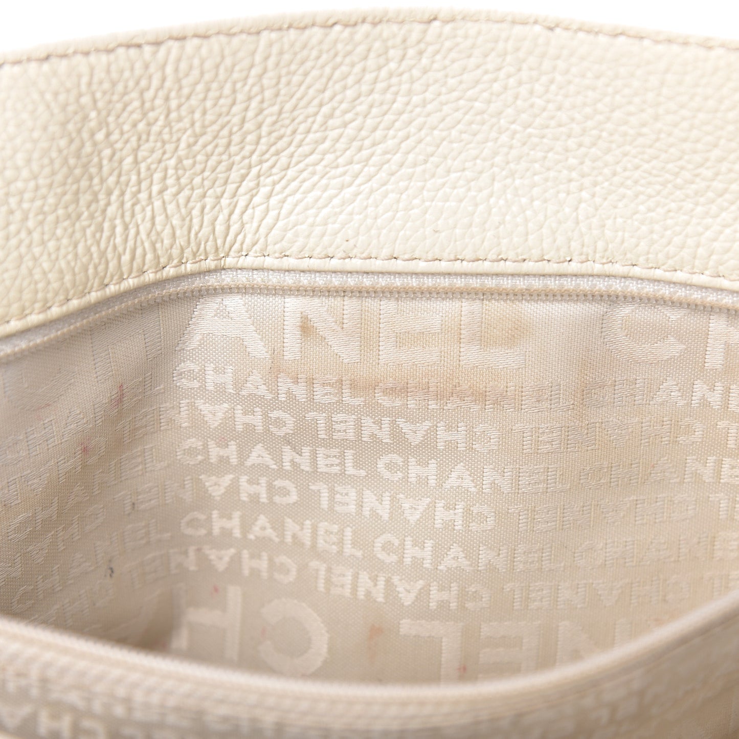 Calfskin Mademoiselle Lock Cerf Shopper Tote White