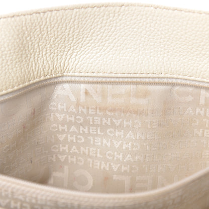 Chanel Calfskin Mademoiselle Lock Cerf Shopper Tote White 20 of 35