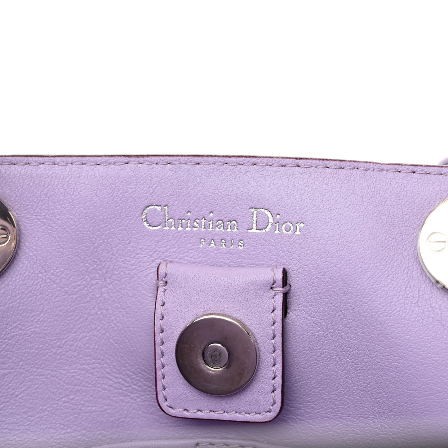 Calfskin Snakeskin Medium Diorissimo Tote Navy Purple Silver