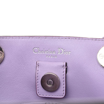 Christian Dior Calfskin Snakeskin Medium Diorissimo Tote Navy Purple Silver 7 of 12