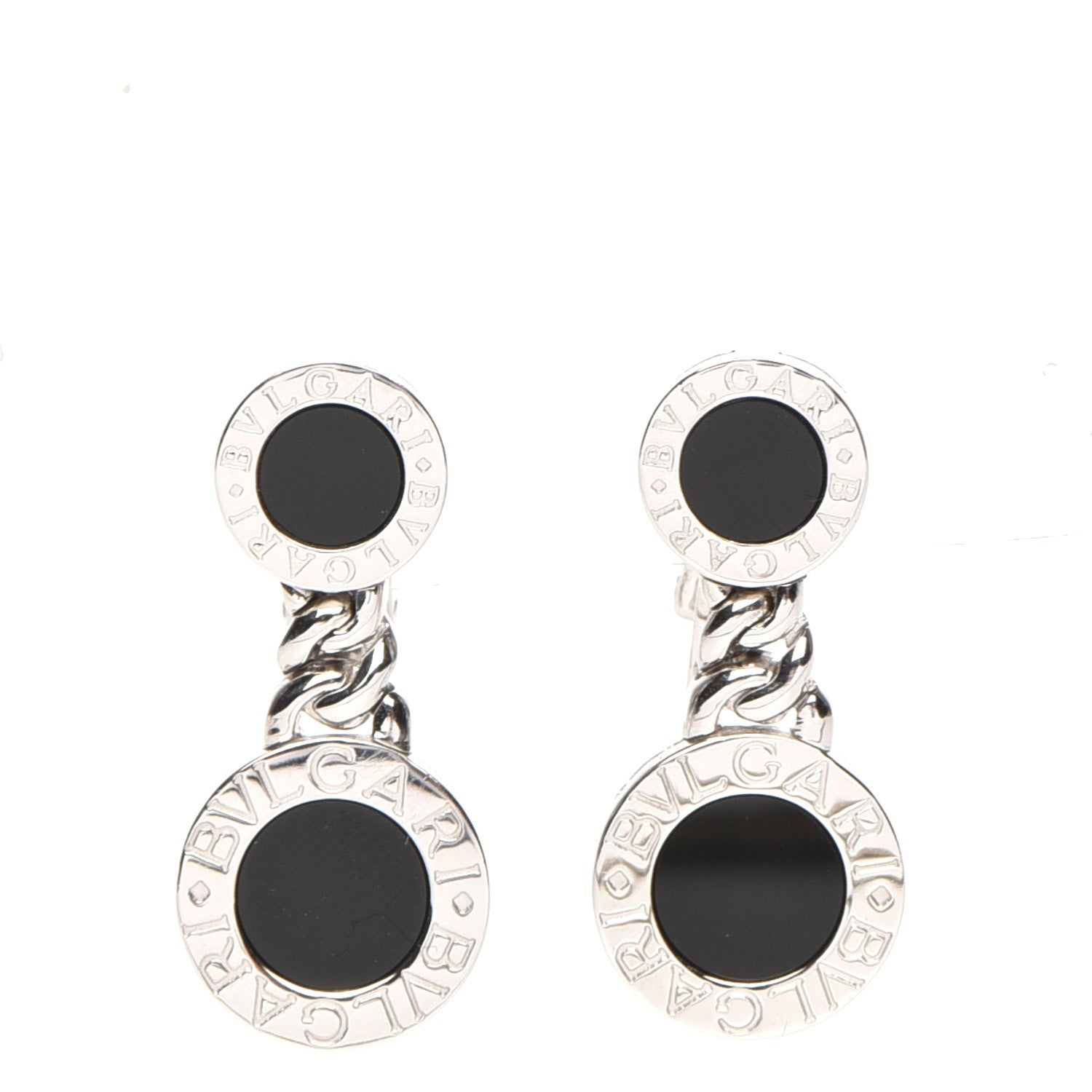 Bulgari 18K White Gold Black Onyx BVLGARI BVLGARI Drop Earrings 1 of 4