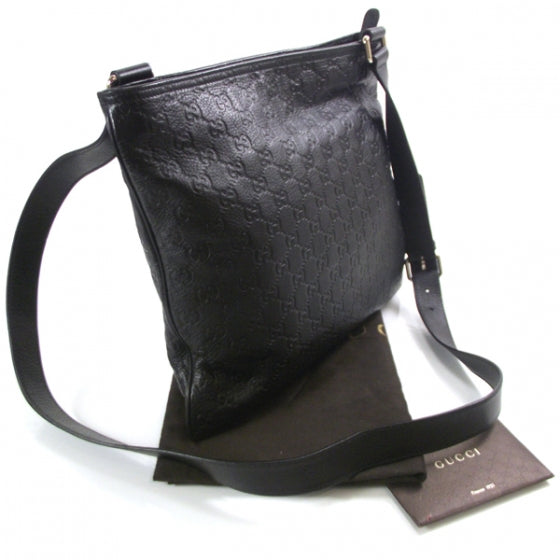 Guccissima Flat Messenger Bag Black