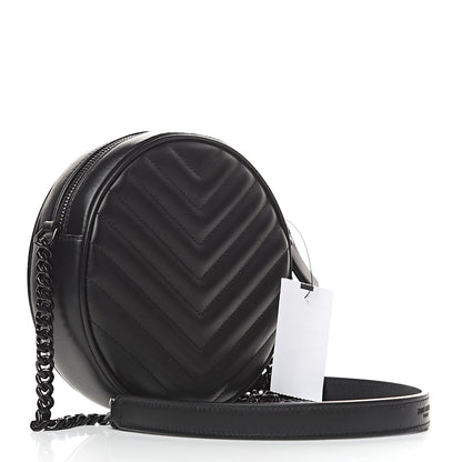 Saint Laurent Calfskin Matelasse Chevron Round Vinyle Camera Bag Black 3 of 9