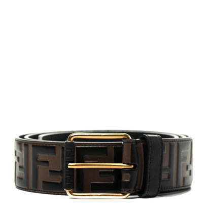 Fendi Vitello Century Bi-Color FF 1974 Embossed Belt 105 42 Maya Black 1 of 5