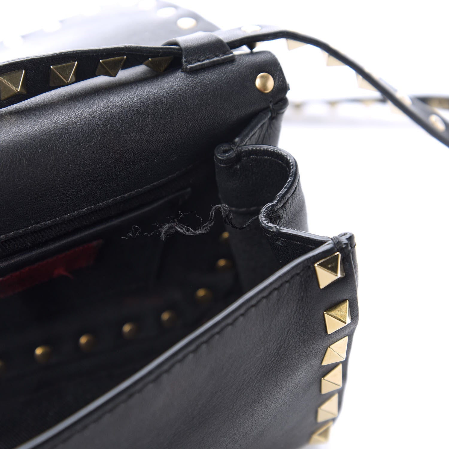 Valentino Garavani Vitello Mini Rockstud Flap Saddle Crossbody Bag Black 11 of 11