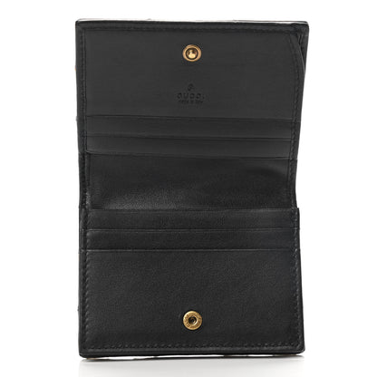 Gucci Calfskin Matelasse GG Marmont Card Case Black White 5 of 7