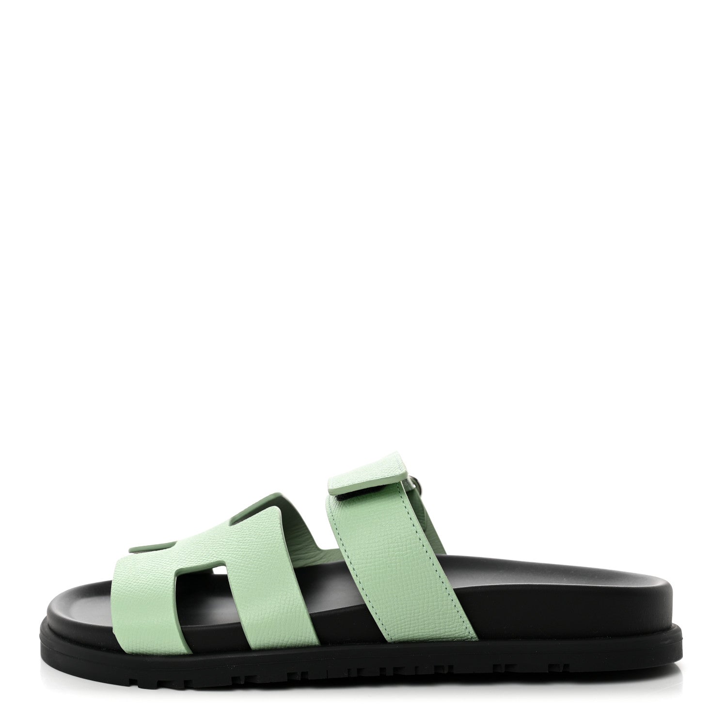 Hermes Epsom Womens Chypre Sandals 37.5 Vert Jade 1 of 9