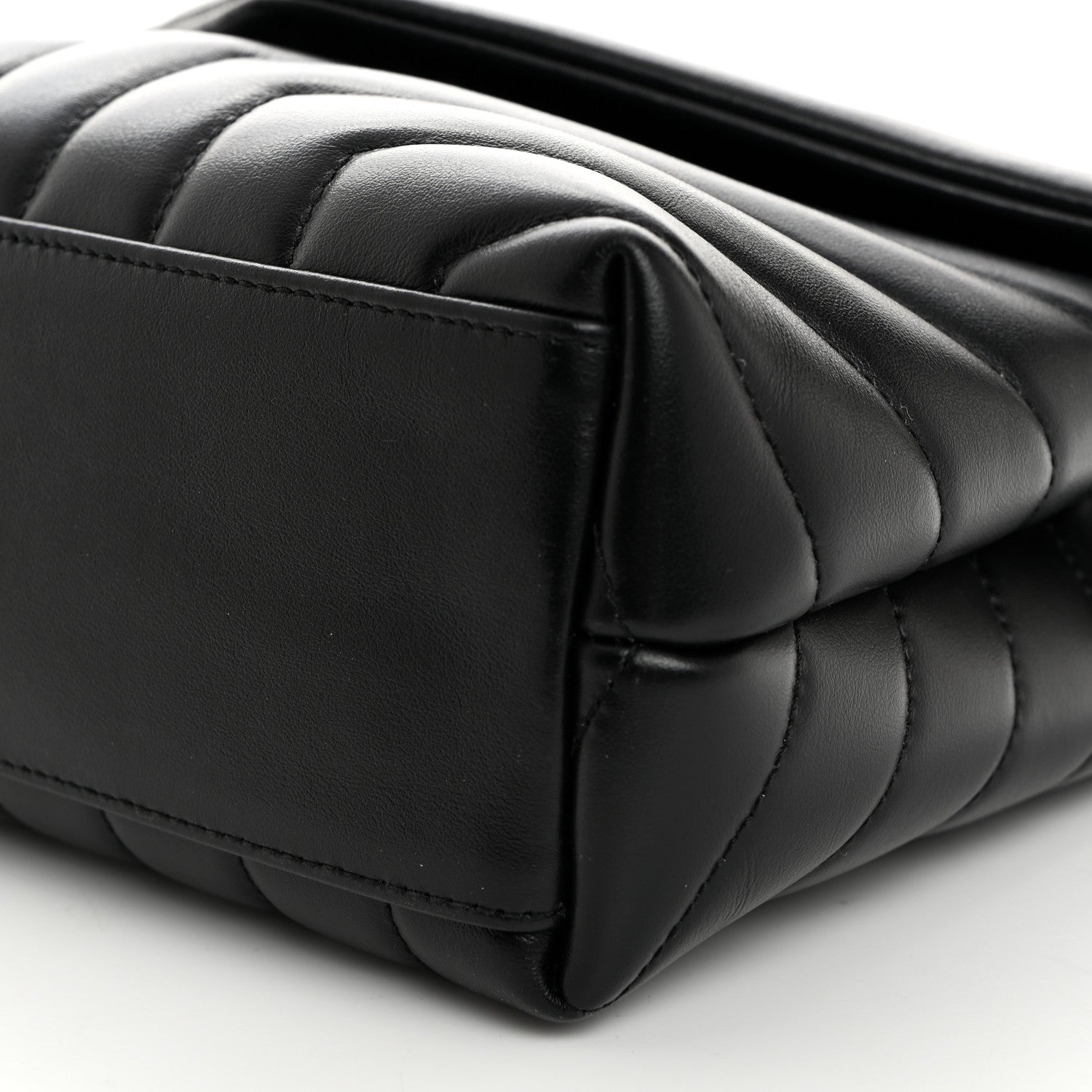 Saint Laurent Calfskin Y Quilted Monogram Monochrome Small Loulou Chain Satchel Black 10 of 10