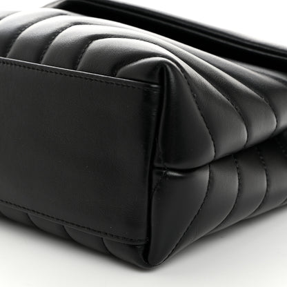 Saint Laurent Calfskin Y Quilted Monogram Monochrome Small Loulou Chain Satchel Black 10 of 10