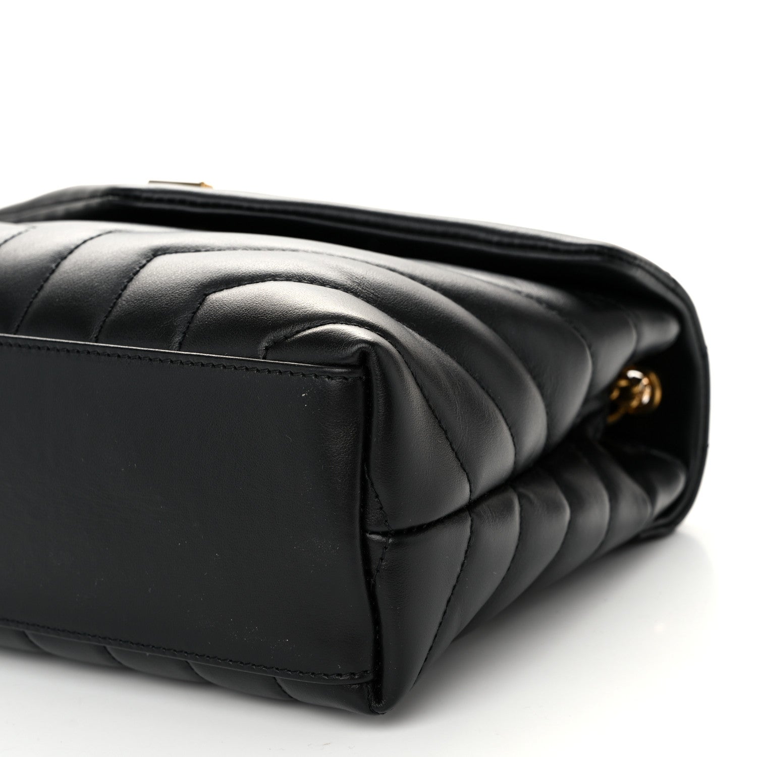 Saint Laurent Calfskin Y Quilted Monogram Small Loulou Chain Satchel Black 10 of 10