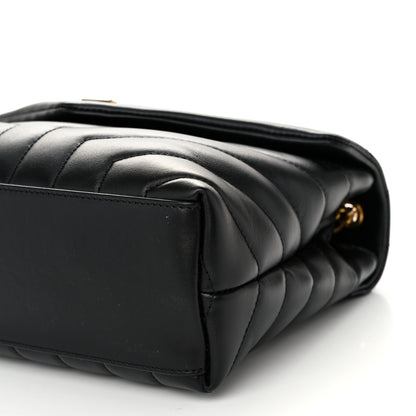 Saint Laurent Calfskin Y Quilted Monogram Small Loulou Chain Satchel Black 10 of 10