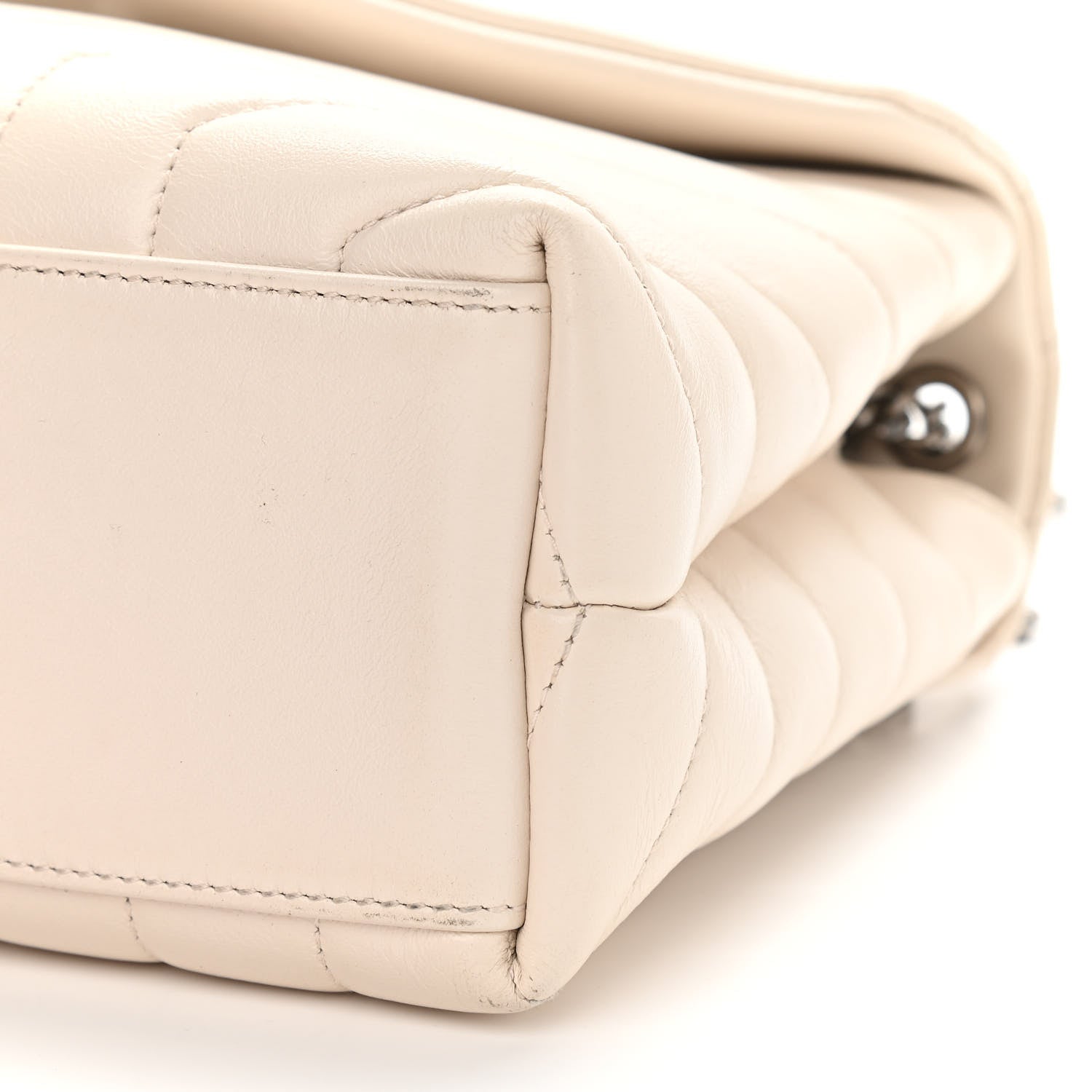 Saint Laurent Calfskin Y Quilted Monogram Small Loulou Chain Satchel Ivory 11 of 16