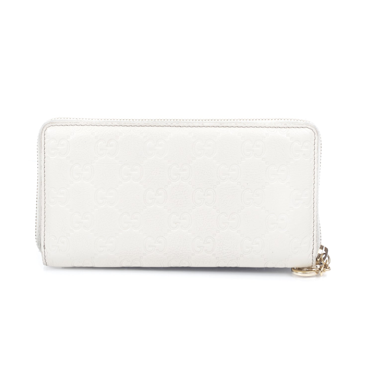 Gucci Guccissima GG Pierce Zip Around Wallet White 1 of 8