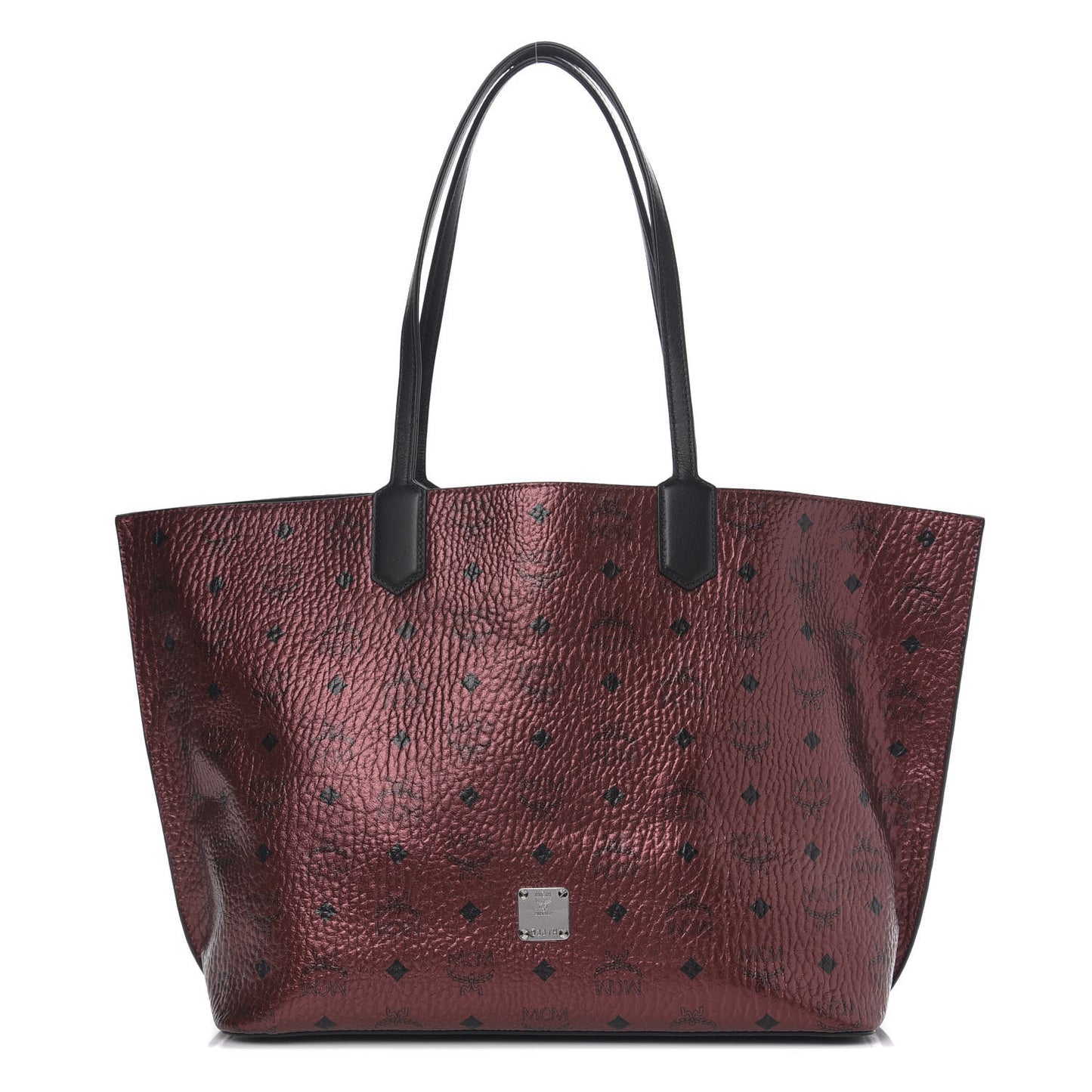 Metallic Visetos Shopper Tote Scooter Red