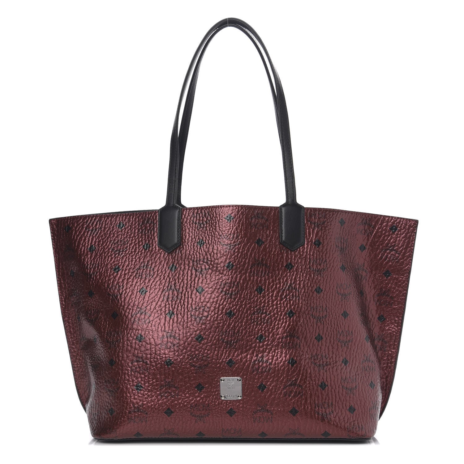 MCM Metallic Visetos Shopper Tote Scooter Red 1 of 8