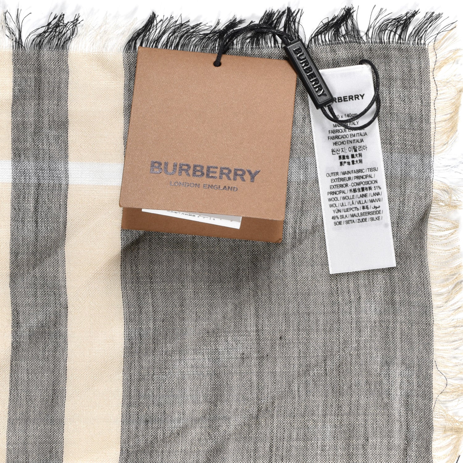 Burberry Wool Horseferry Print Scarf Gray 2 of 3