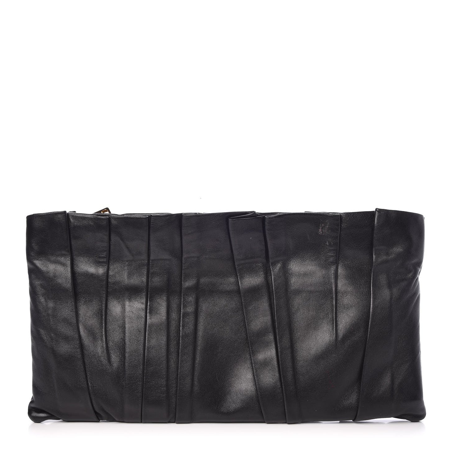 Nappa Pleated Clutch Black